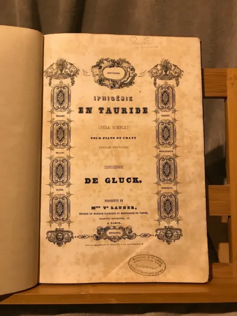 Gluck Iphigenie en Tauride opéra partition chant-piano reliée éd Vve Launer 1842
