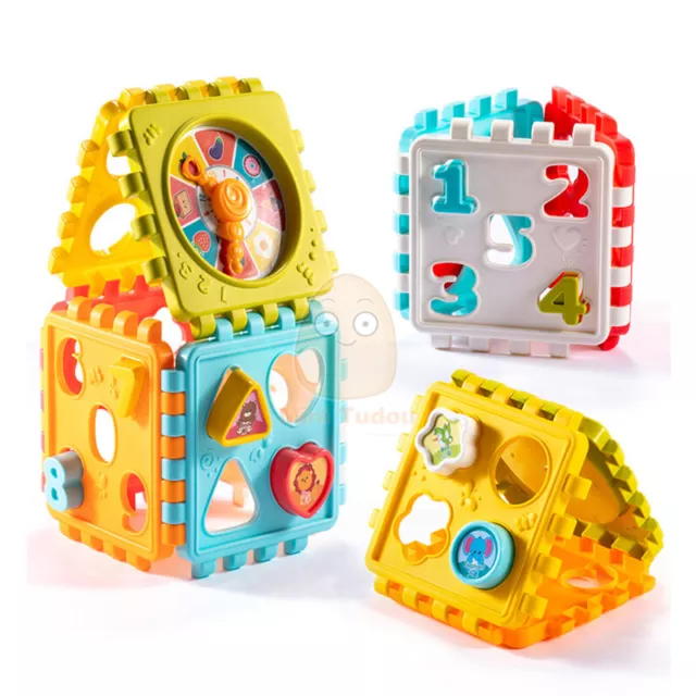 1-2 Years old Toddler Toys 6 in 1 Activity Cube Baby Activity Play Centers Baby