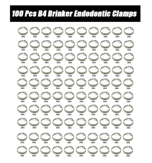 100 Pcs Dental Rubber Dam Clamps B4 Brinker Endodontic Clamp Surgical Instrument
