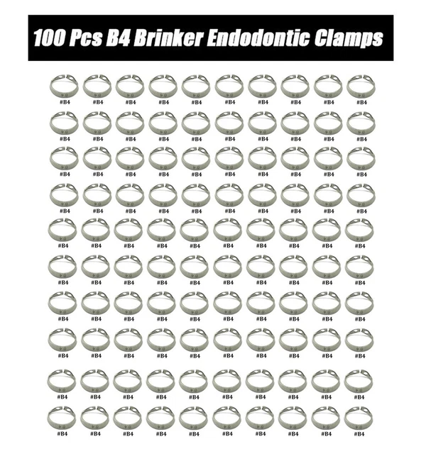 100 Pcs Dental Rubber Dam Clamps B4 Brinker Endodontic Clamp Surgical Instrument
