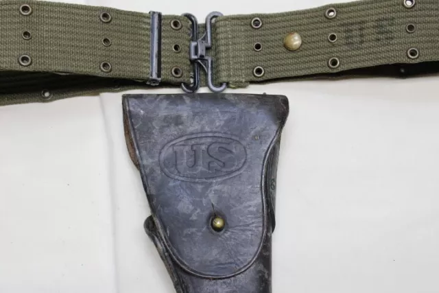 US Military Issue WW2 1944 Army USMC 1911 .45acp Holster with Belt Set A10A 2