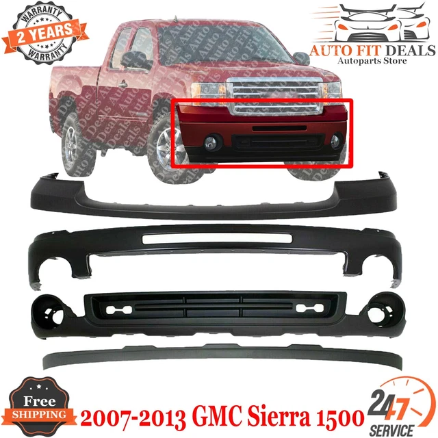 FRONT BUMPER PRIMED + Upper + Valance + Extension For 20072013 GMC