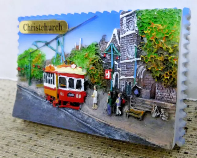 Christchurch Resin 3-D 2.75"L X 1.73"W X.640" Thick Fridge Magnet Vintage