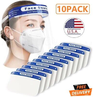 10-Pack Anti-Splash Face Shield Reusable Washable Protection Cover Face Mask NEW