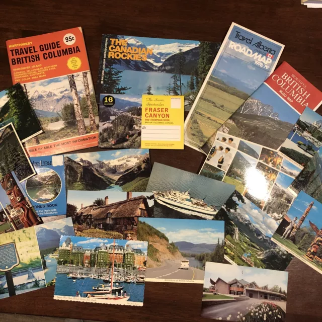 Lot Vintage CANADA Travel Brochures Maps Guides Postcards Tourist 1970s