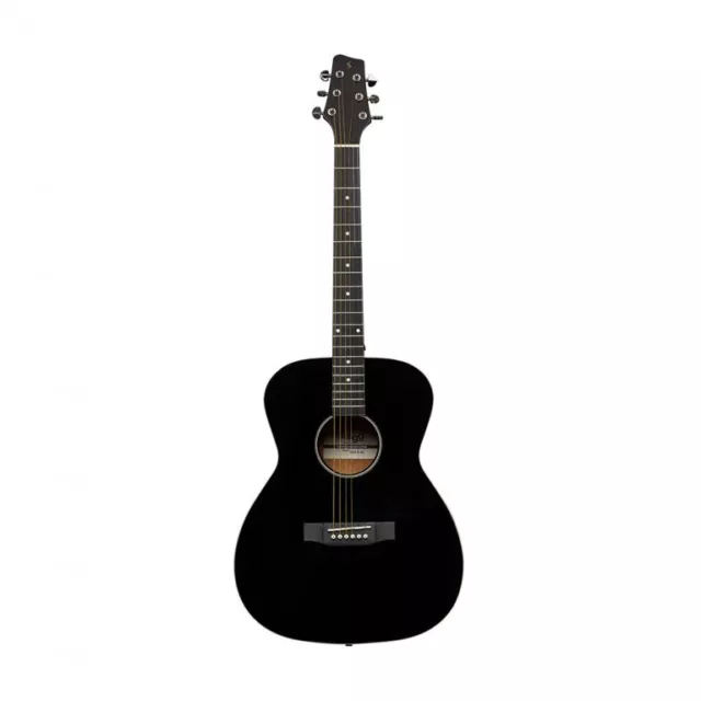 Stagg SA35 A-BK - Guitare auditorium avec table en tilleul, de couleur noire
