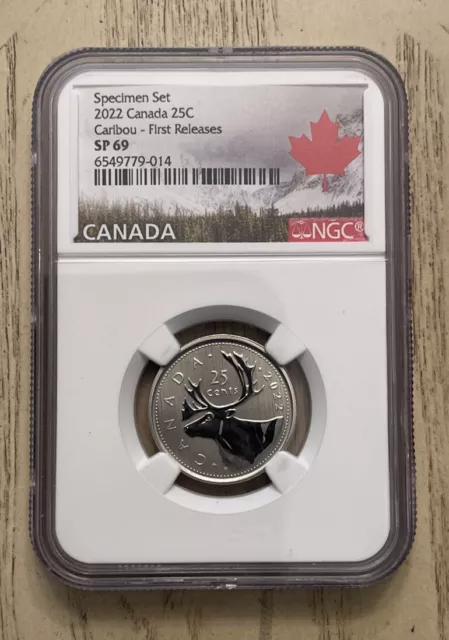 NGC PF69 2022 Canada Silver 25 Cent Caribou Quarter Proof