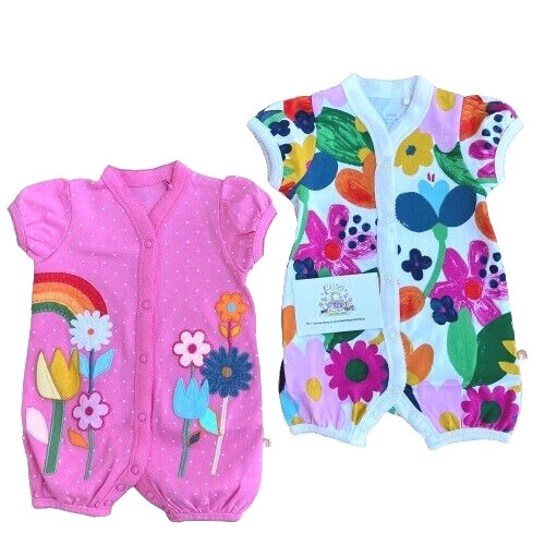 Tute per bambine tute senza piedi tuta per babygrow rosa arcobaleno floreale