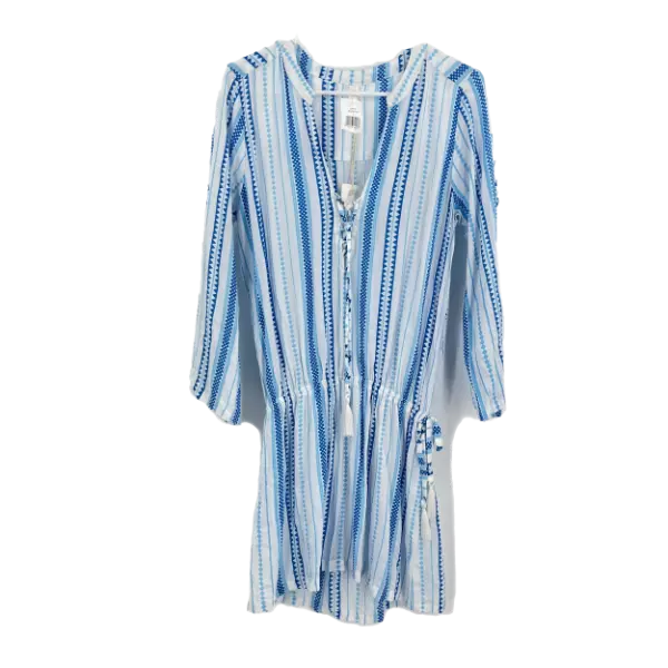 Coolchange Dress Blue White Chloe Horizon Striped Swim Cover-Up Mini NWT Size S