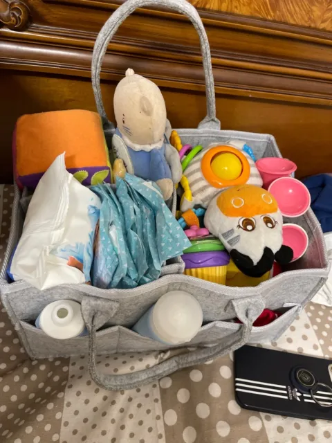 Diaper Caddy Organizer Portable Holder Bag Nursery Baby Essiantials Storage Tote 22
