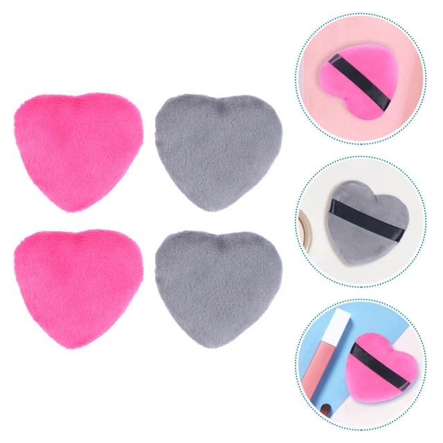 4 piezas batidora de esponjas de belleza con forma de corazón