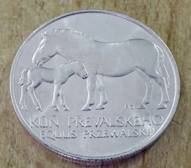 Tschechoslowakei - 50 Korun - 1987 - Silber - Przewalski-Pferde - rar