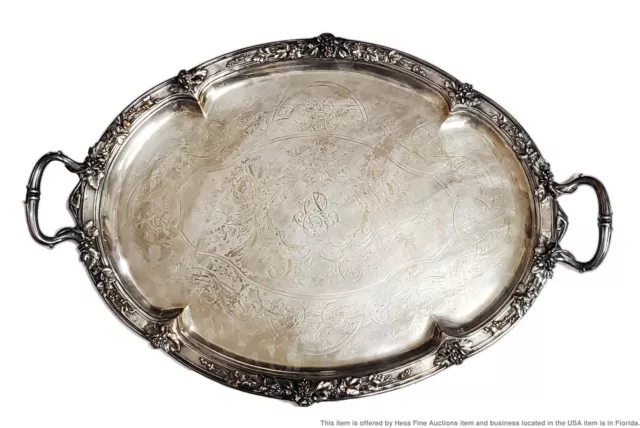 Christofle Silver Plated Large Vintage Handled Serving Tray