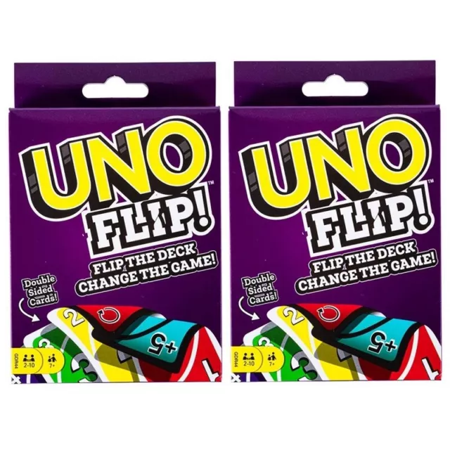 2pk UNO Flip! Playing Cards Double Side Cards Turn Over The Deck Change The Game