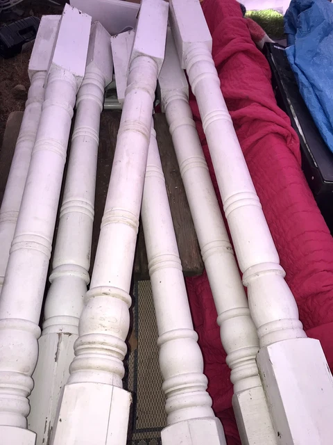 Antique Victorian Turned Wood Column Posts Architectural Salvage 6’ LOT/7 3