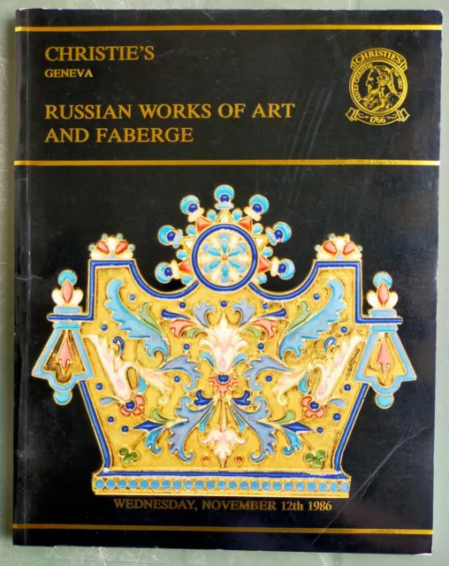 FABERGÉ et objets d'Art russes  Rare Catalogue CHRISTIE'S  du 11 nov 1986