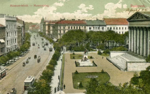 Hungary Budapest - Museum Street 1907 postcard