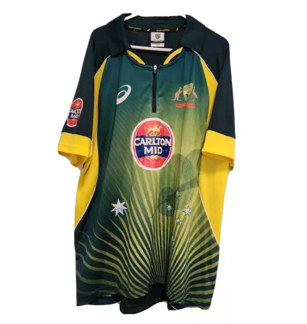 Cricket Australia ASICS Mens Jersey Carlton Mid ODI Home Shirt Size XL