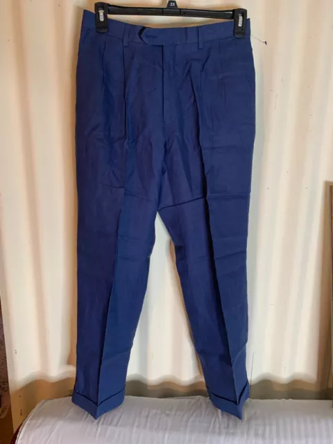 Lauren Ralph Lauren 100% Linen Pants Dress Navy Blue Men's Size 32 x 30 New