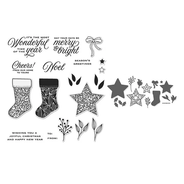 Sock Star Seal Stamp with Cutting Dies Stencil DIY Scrapbooking Embossing Photo