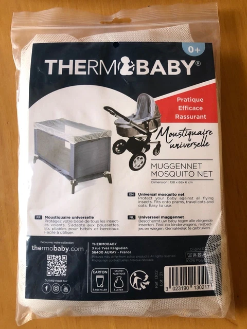 Moustiquaire Universelle Pour Lit Bébé - Protection Anti-Moustiques Blanc/Bleu - Polyester Respirant