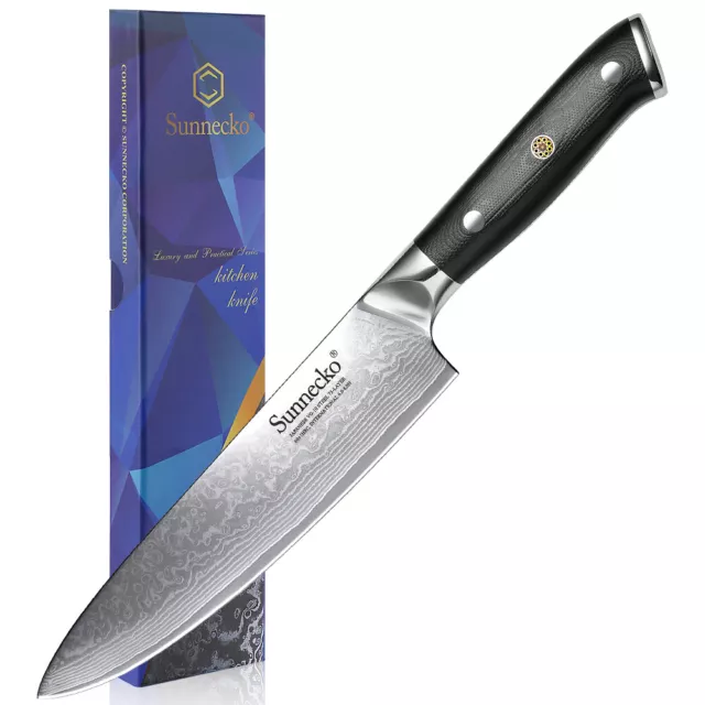 Cuchillo de chef de 8 pulgadas cubiertos de carne japonés VG10 Damasco acero herramienta de cocina