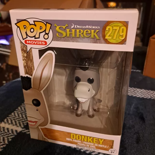 FUNKO POP MOVIES Vinyl Shrek Donkey 279 NEAREST MINT VAULTED