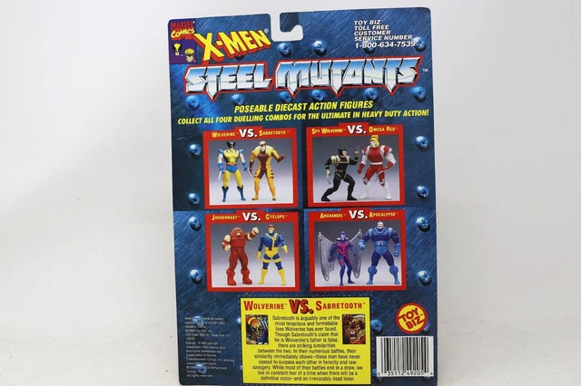 1994 Toybiz Marvel X-Men Steel Mutants Wolverine Vs Sabertooth Moc 3