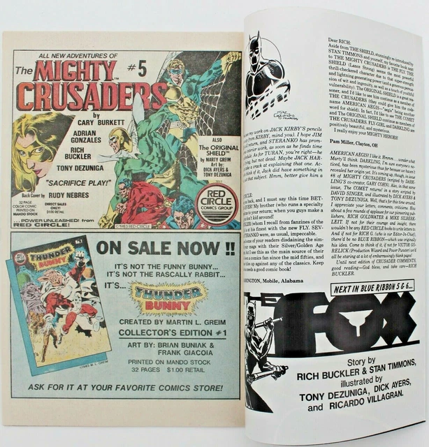 BLUE RIBBON Comics 4 a vfn+1984 bronze age RED CIRCLE Archie Comic All New FLY 6