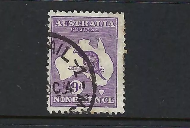 Australia 1929 Kangaroo 9d Violet. Small Multiple Watermark. Used. (21)