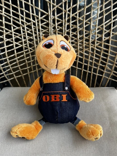 OBI BIBER Stofftier Kuscheltier Baumarkt Heimwerker ca. 30 cm OBI