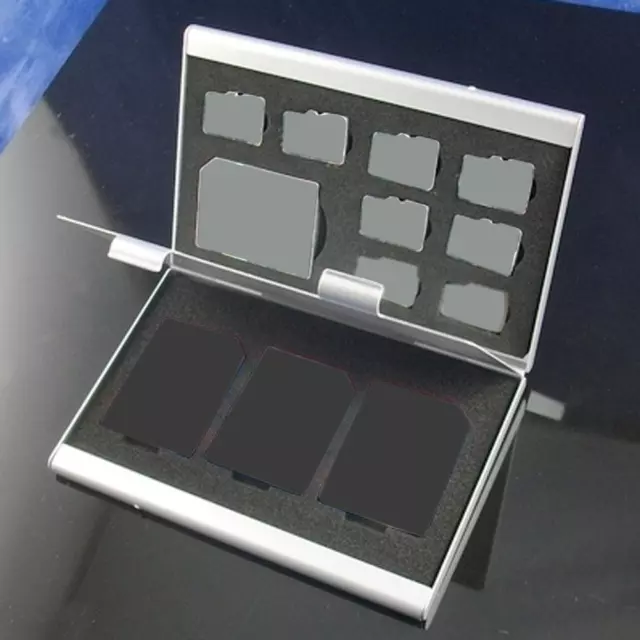 Caja de almacenamiento de tarjetas de memoria estuche protector plateado accesorios para tarjetas de memoria SD TF