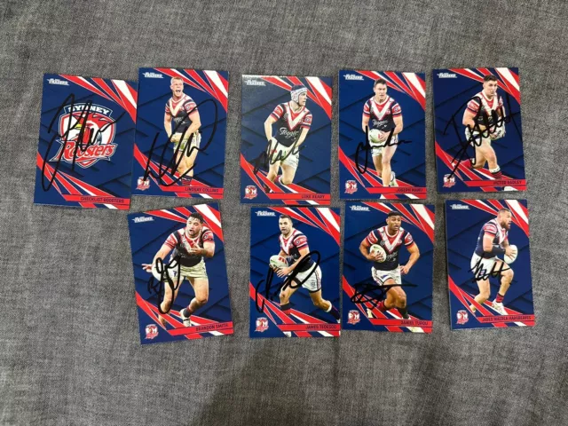 Signed Sydney Roosters 2024 NRL Traders Full Base Set Cards