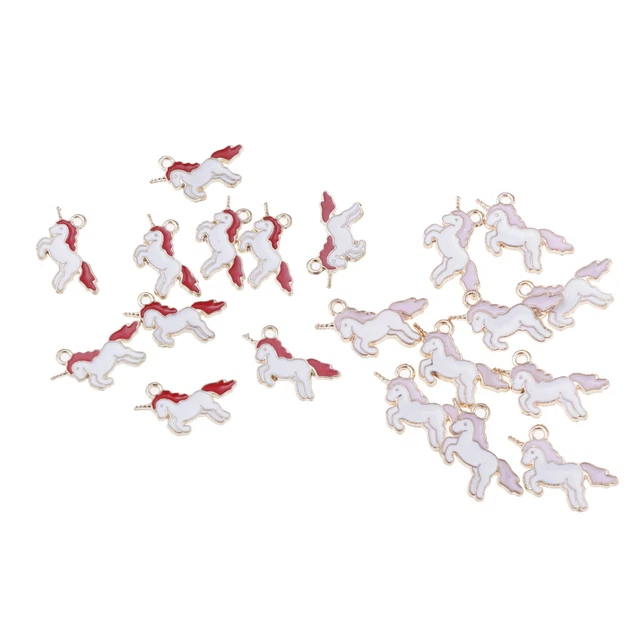 20 Stück schöne Einhorn Charms Anhänger Erkenntnisse Perlen Schmuck Handwerk