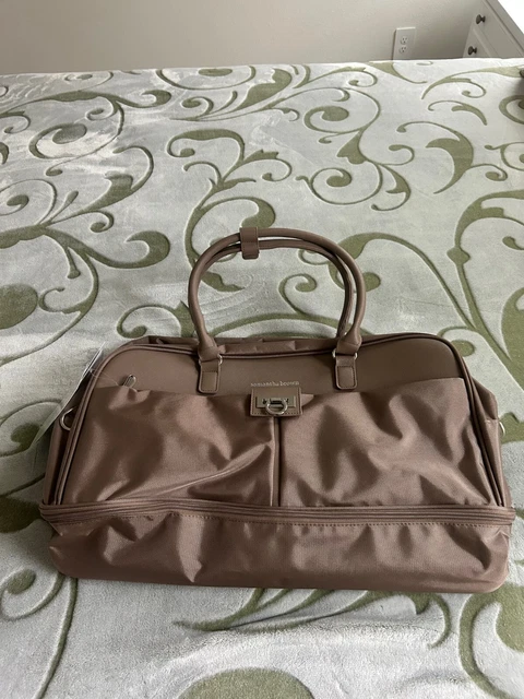 Samantha Brown Drop Bottom Weekender  TAUPE Nwt 2