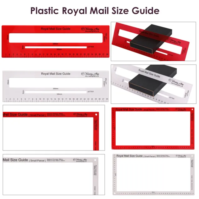 Red Royal Mail PIP PPI Letter Size Postal Template Charge Guide Postage Ruler