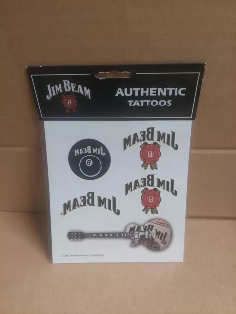 Jim Beam Bourbon Authentic Temporary Tattoos - Pool Ball Guitar Music Logo