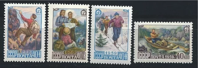 SOWJETUNION USSR 1959 MiNr: 2226 - 29 MNH TOURISMUS SPORT ALPINE SKI