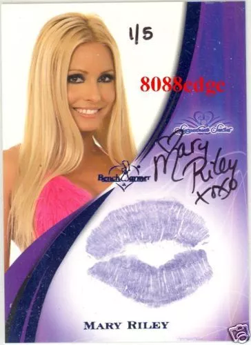 2008 Benchwarmer Ss Kiss Blue Foil Auto:mary Riley #1/5 Autograph