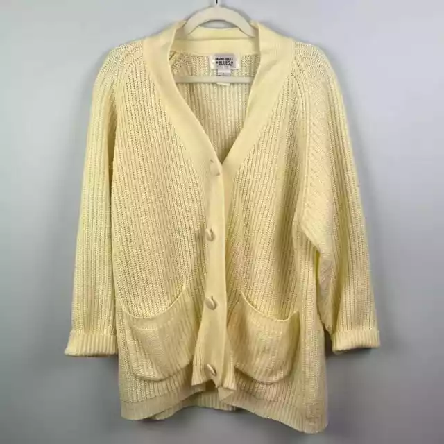 Vintage Mainstreet Blues oversized knit cream button cardigan