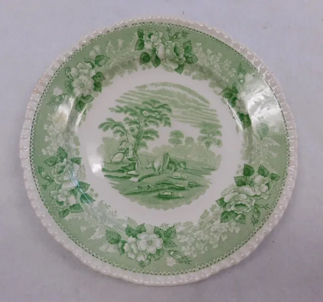 Adams Plate With Cattle Scenery Design Vintage Ceramic 9"