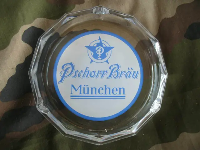 Aschenbecher Pschorr Bräu München Glas Ascher Werbeaschenbecher Bierwerbung top