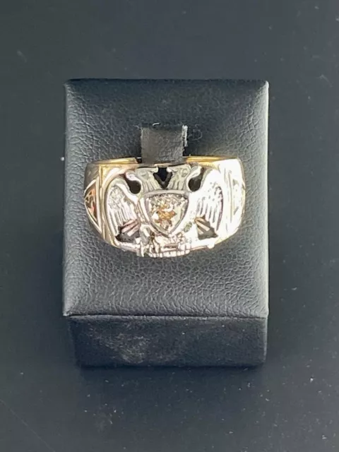 Early 1900’s Masonic Ring, Diamond, 10K Gold, 32 Degree 2