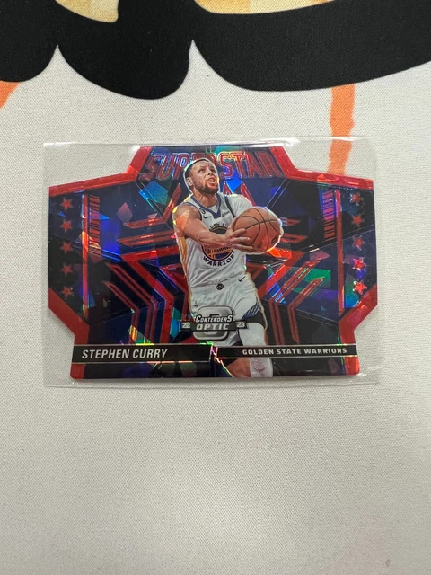 2022-23 Panini Contenders Optic Stephen Curry Superstar Die Cut Red Cracked Ice