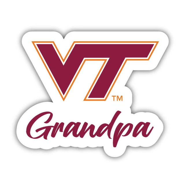 Virginia Tech Hokies 4 Inch Proud Grandpa Die Cut Decal