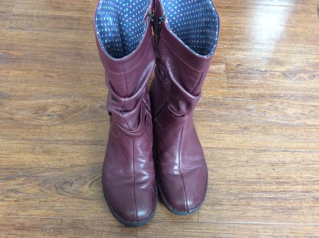 MOSHULU BOOTS BURGUNDY Leather Boots 7 24.76 PicClick UK