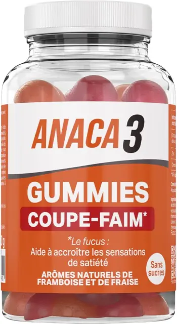 ANACA 3 - 60 Gummies Coupe Faim - Complément Alimentaire Sans Sucres - Favorise