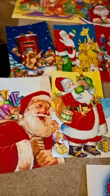 10x  Vintage Christmas Cards with traditional greetings;- Childrens collection 7