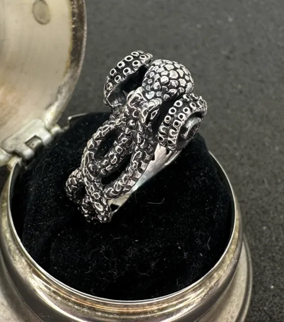 Sterling Silver Ring Size 8.75 🐙 Octopus 3D Ring