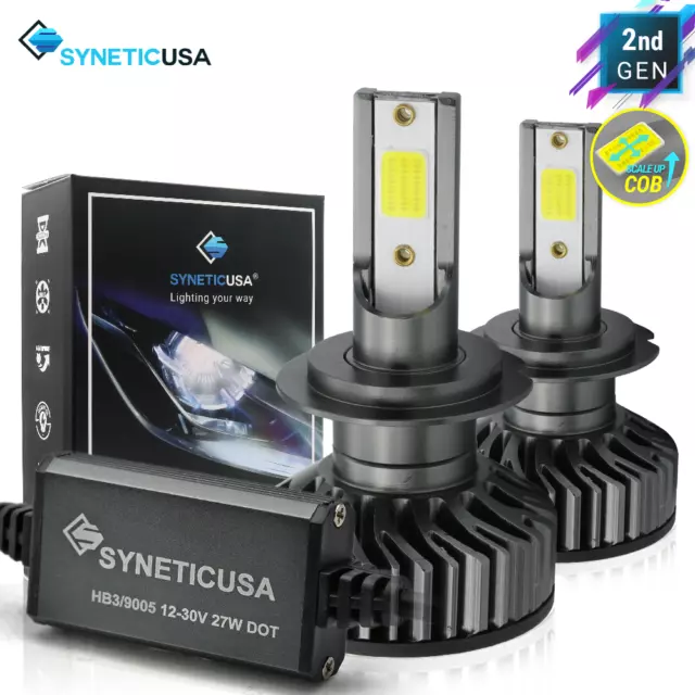 Syneticusa H7 LED 6000K White High/Low Beam Headlight Conversion Kit Light Bulbs